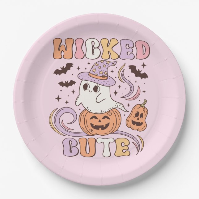 Wicked Cute Halloween Paper Plates (Front)