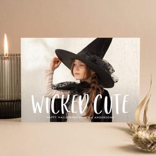 Wicked Cute Halloween Photo Holiday Card