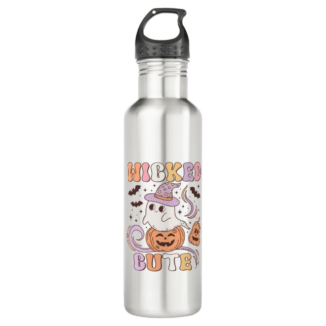 Wicked Cute Halloween Stainless Steel Water Bottle (Front)