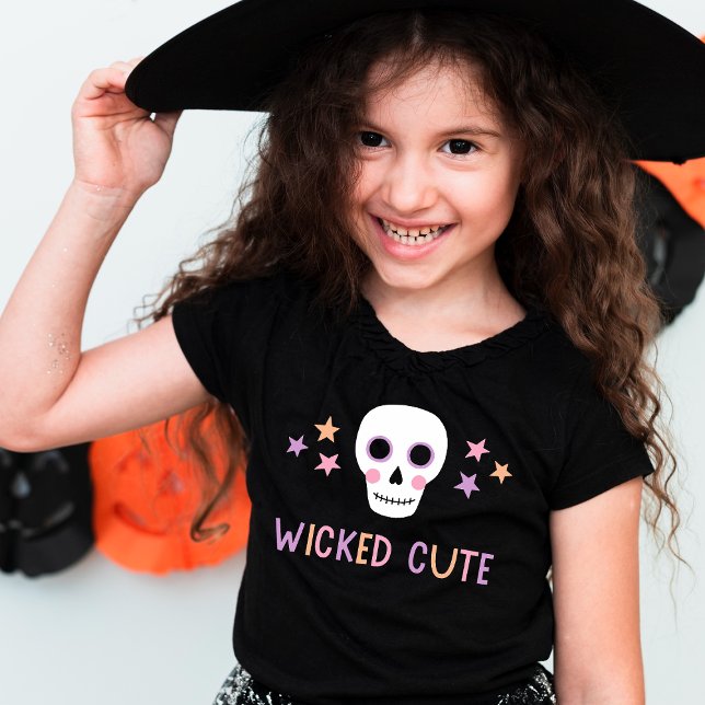 Wicked Cute Pastel Skull and Stars Halloween Toddler T-shirt (Creator Uploaded)