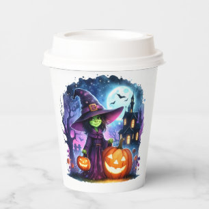 Wicked Cute Witch Halloween Paper cup
