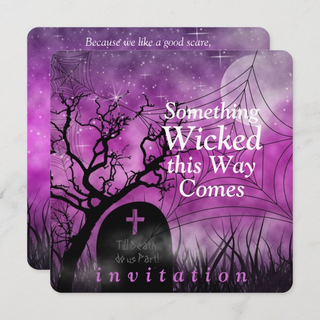 Wicked Fun Halloween Wedding Invitation (Front/Back)