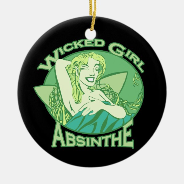 Wicked Girl Absinthe Ceramic Ornament (Front)
