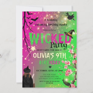 Wicked Girl Birthday Party Invitation
