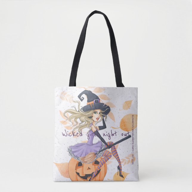 Wicked girls night out witch bachelorette party tote bag (Front)