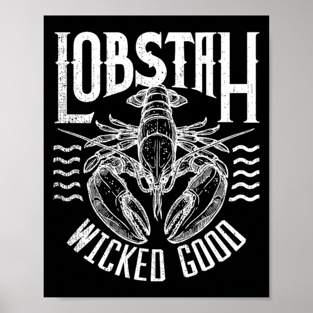Wicked Good Lobstah Funny Maine Boston Cape Cod Lo Poster (Front)