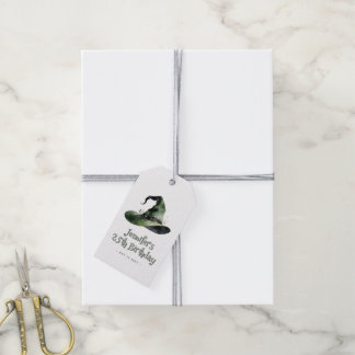 Wicked Good Time Green Witch Hat Birthday Gift Tags