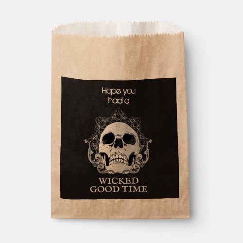 Wicked Good Time Halloween Skull Treat Favor Bag