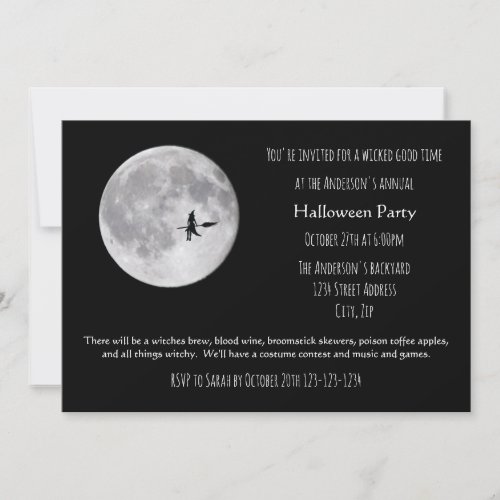 Wicked Good Time Moon _ Halloween Party Invitation