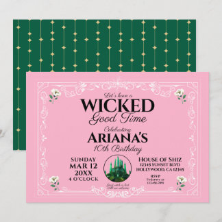 Wicked Good Time Pink Birthday Party Invitation