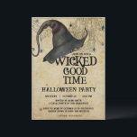 Wicked Good Time Vintage Adult Halloween Party Invitation<br><div class="desc">This  'Wicked Good Time' vintage adult Halloween party invitation is a perfect way to set the mood at your next Halloween event! This design is perfect for any Halloween party,  Halloween costume party,  Halloween couples party,  Halloween inspired engagement party of bridal shower.</div>
