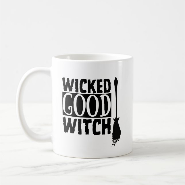 Wicked Good Witch Funny Halloween Coffee Mug (Left)