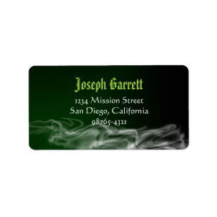 Wicked green smoke Halloween return address Label