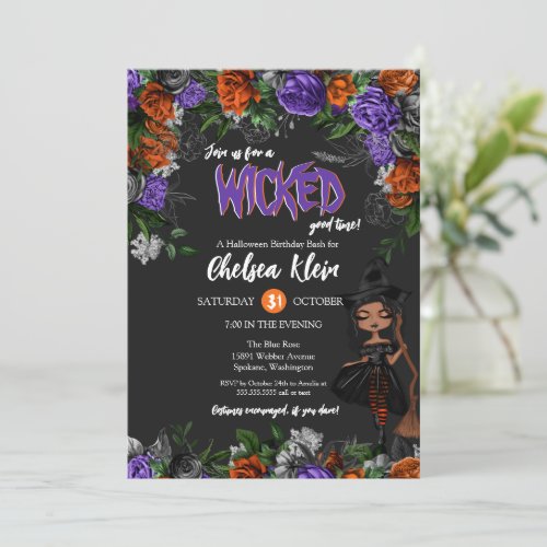 Wicked Halloween Birthday or Costume Party  Invitation