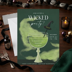 Wicked Halloween Cocktail Party Invitation Card