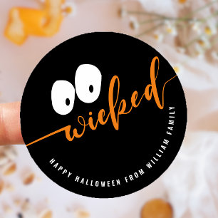 Wicked Halloween Favor Treat Bag Classic Round Sticker
