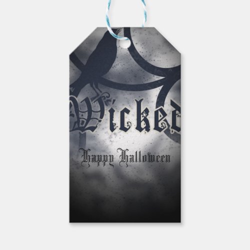 Wicked Halloween Party Black Crow Bird Gift Tags