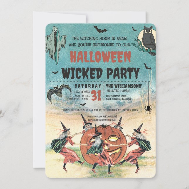 Wicked Halloween Party Invitation (Front)