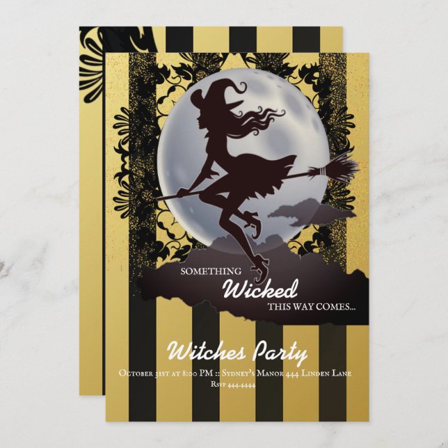 Wicked Halloween Party Invitations (Front/Back)