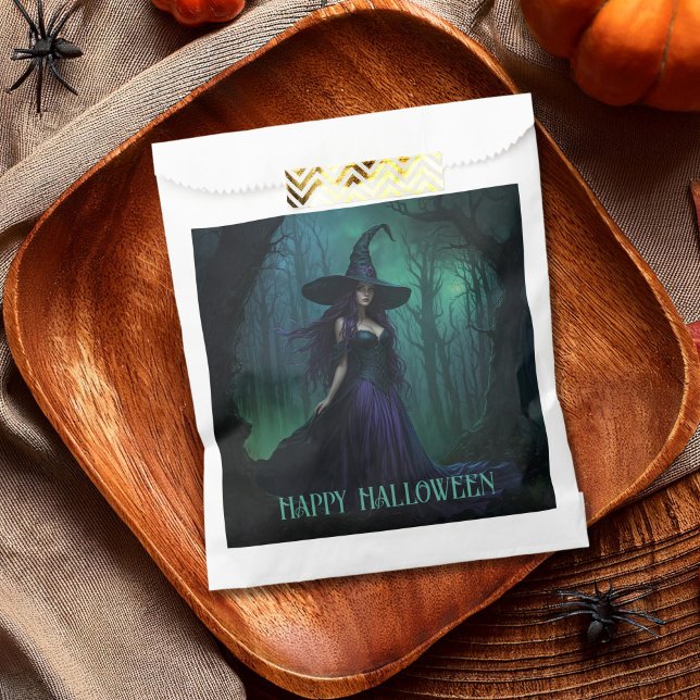 Wicked Halloween Witch in Purple and Black Favor Bag (Creator Uploaded)