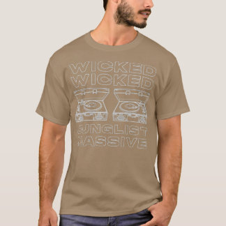 Wicked Junglist Massive DnB DJ Turntable Premium T-Shirt