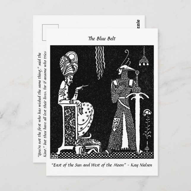 Wicked King and Brave Knight fairytale drawing Postcard (Front/Back)