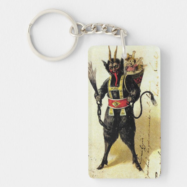 Wicked Krampus Scary Demon Holiday Christmas Xmas Keychain (Front)