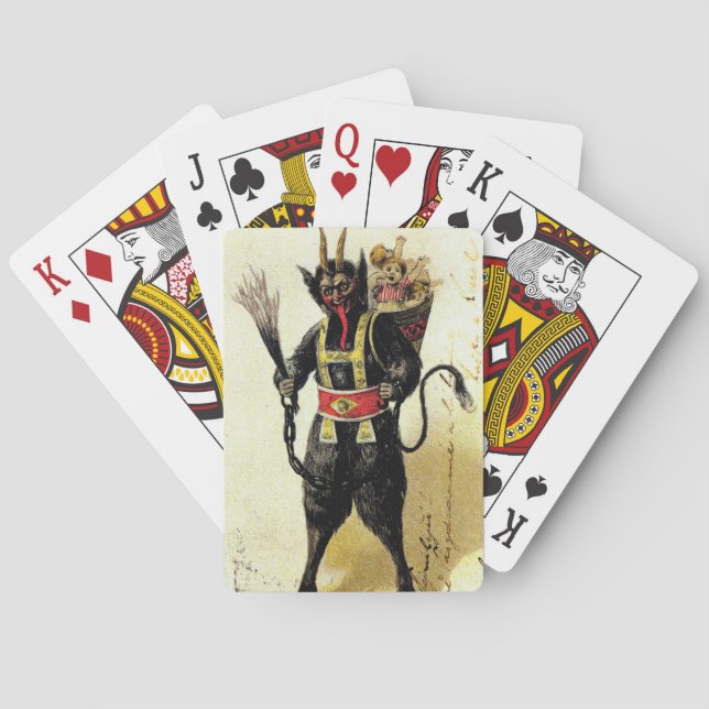 Wicked Krampus Scary Demon Holiday Christmas Xmas Poker Cards (Back)