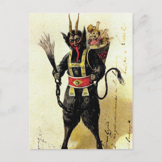 Wicked Krampus Scary Demon Holiday Christmas Xmas Postcard (Front)