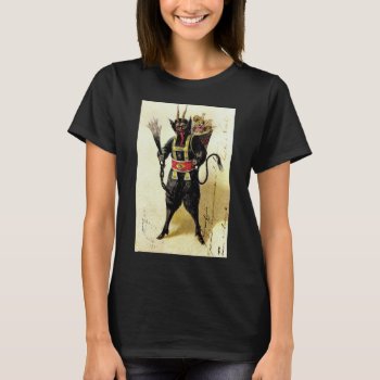 Wicked Krampus Scary Demon Holiday Christmas Xmas T-shirt by Then_Is_Now at Zazzle