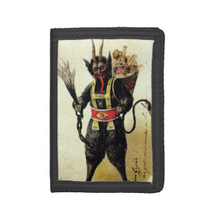 Wicked Krampus Scary Demon Holiday Christmas Xmas Trifold Wallet