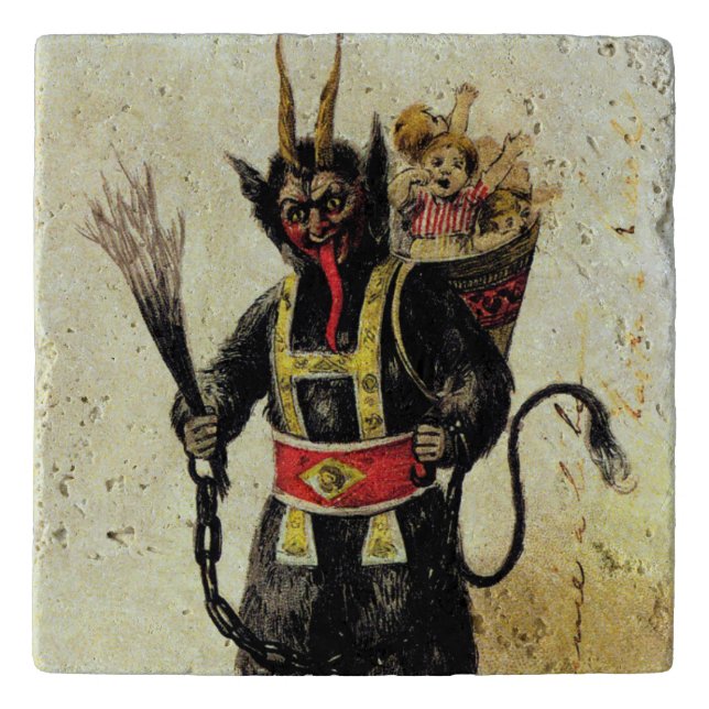 Wicked Krampus Scary Demon Holiday Christmas Xmas Trivet (Front)