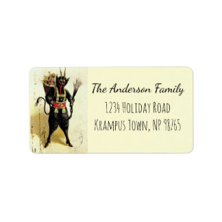 Wicked Krampus Scary Demon Xmas Christmas Label
