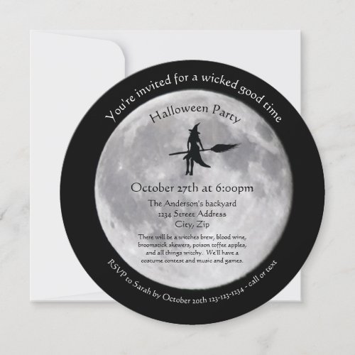 Wicked Moon _ Circle Halloween Party Invitation