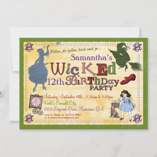 Wicked Party Invitation _ Wizard of Oz