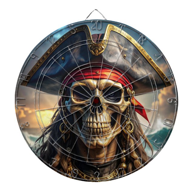 Wicked Pirate Skull Dartboard (Front)