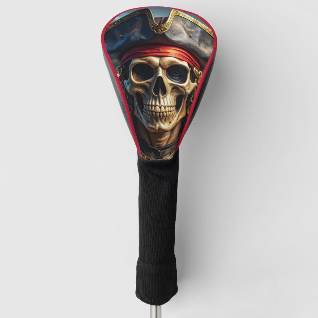 Wicked Pirate Skull Golf Head Cover (Front)