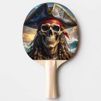 Wicked Pirate Skull Ping Pong Paddle