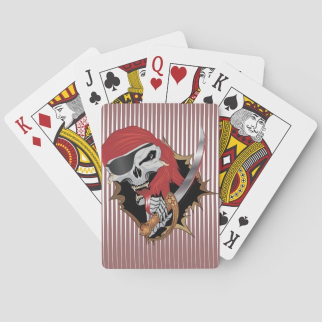 Wicked Pirate Skull Poker Cards (Back)