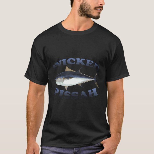Wicked Pissah Bluefin Tuna Fish Illustration Fishi T-Shirt (Front)