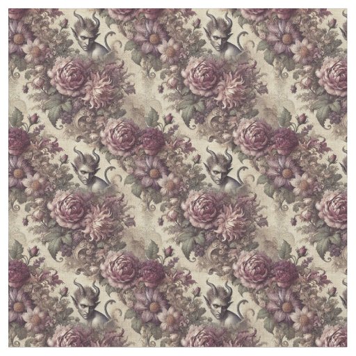 Wicked Plum Petals – Gothic Dense Tile Fabric
