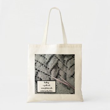 Wicked Pointy Sticks Knitting Tote Bag by busycrowstudio at Zazzle