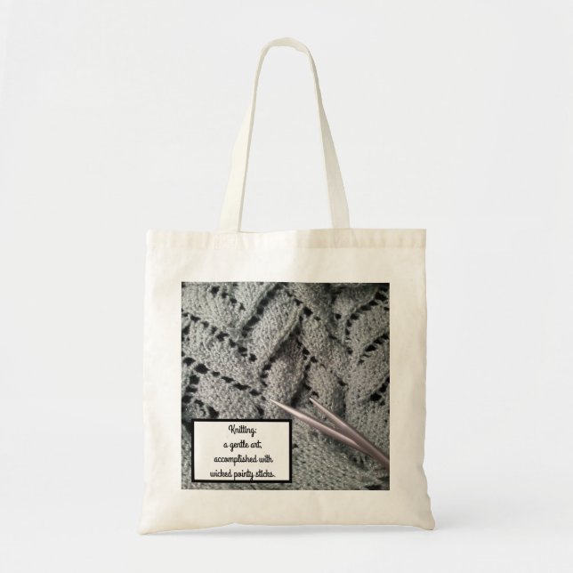 Wicked Pointy Sticks Knitting Tote Bag (Front)