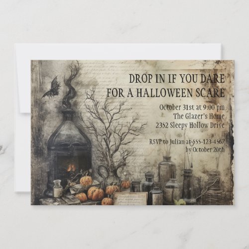 Wicked Pumpkins Potion Vintage Halloween Gothic Invitation