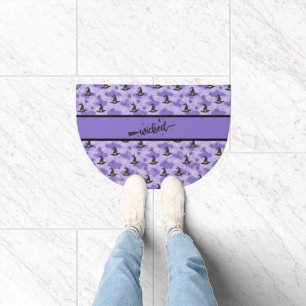 Wicked - Purple - Black Witches Hats And Spiders Doormat