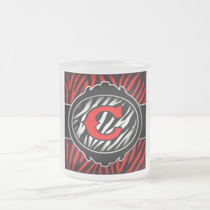 wicked red zebra initial letter C Coffee Mug