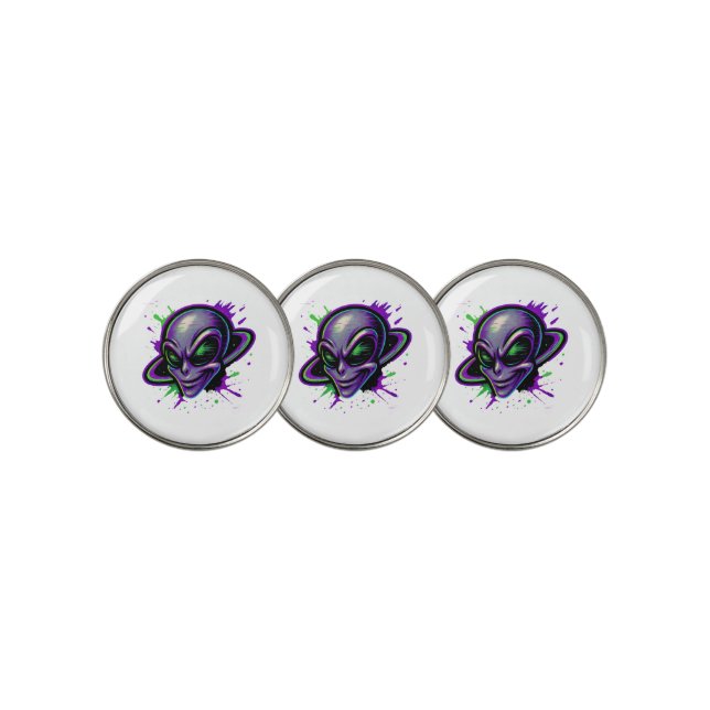 Wicked Shot Alien Golf Ball Marker (3 Up)