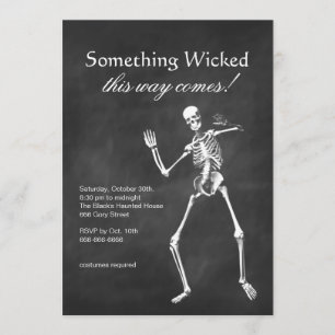 Wicked Skeleton Halloween Invitation