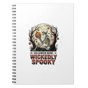 Wicked Skeleton Halloween Vintage Engraving Design Notebook