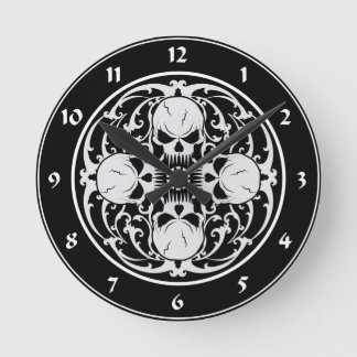 Wicked Skulls Round Clock